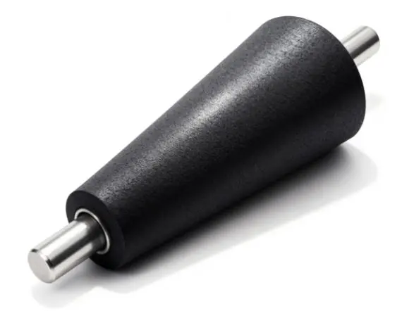 Conical rubber-coated conveyor roller – enhanced grip for inclined and curved conveyors
